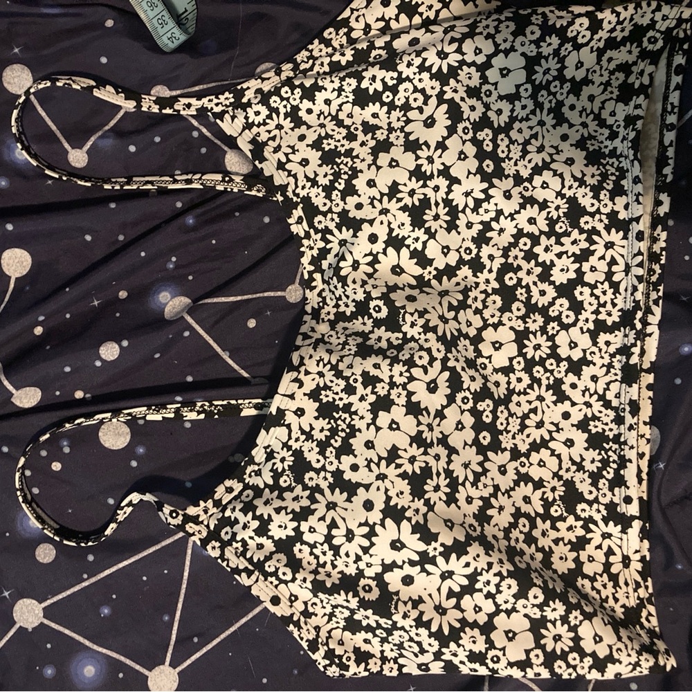PINK Victoria's Secret Black and White Floral Top
